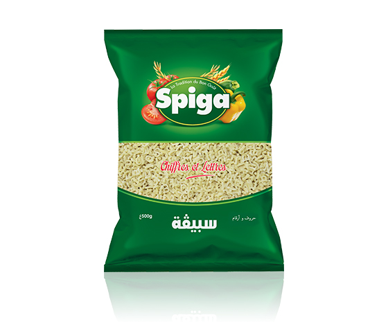 Spiga pastas for soup numbers and letters