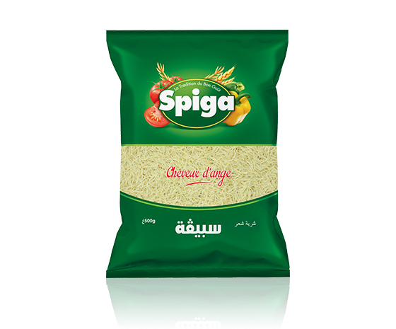 Spiga broth shapes angel hair