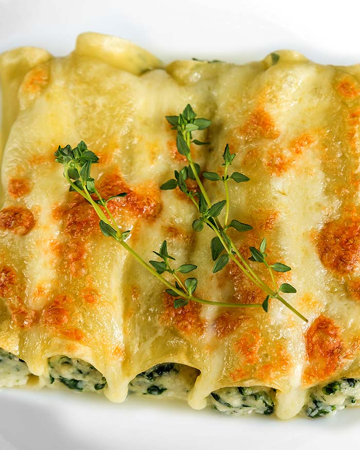Spiga Recipe - Cannelloni ricotta spinach