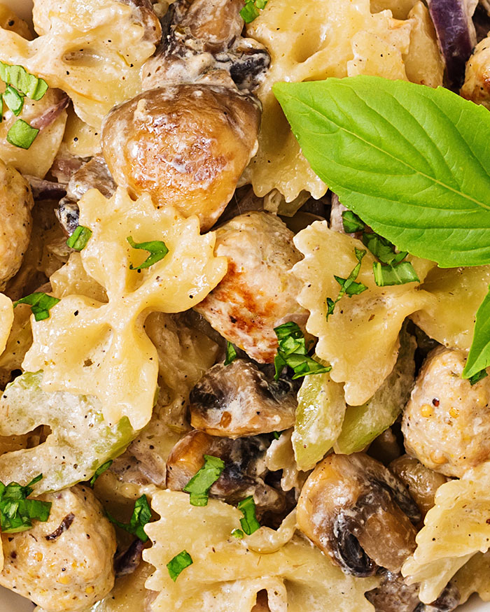 Recette Spiga - Pâtes au poulet et aux champignons